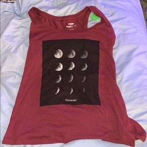 Old Navy Moon Phases Maroon Tank Top - Small